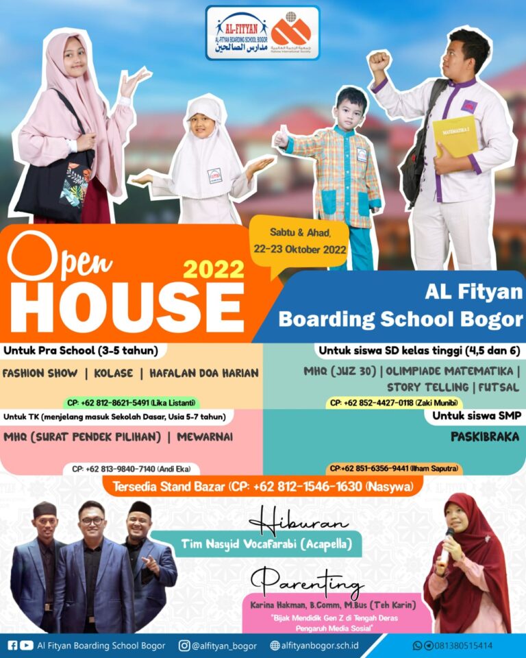 OPEN HOUSE 2022 AlFityan Boarding School Bogor - Al-Fityan Boarding ...